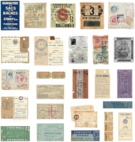 PRSTINCOL 100Pcs Vintage Sticker Pack - Scrapbooking Supplies & Junk Journal Accessories - Aesthetic Stickers for Water Bottles, Craft Kits, Bullet Journals - Retro Design - Image 6