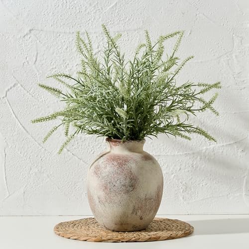 SIDUCAL Ceramic Decorative Flower Vase | 7.48 Inch Pottery Rustic Farmhouse Boho Vase for Home Decor, Table, Living Room, Bathroom, Coffee Desk, Shelf, Mantel Decoration, Wedding, Terra - Image 5
