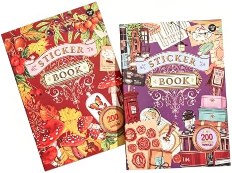 2 Sets 40 Sheets Stickers for Scrapbooking, Self-Adhesive Scrapbook Stickers Supplies Journal,Plants Flowers Vintage Aesthetic Sticker Art Diary Card Craft Gifts Notebook,Autumn&City by Unknown