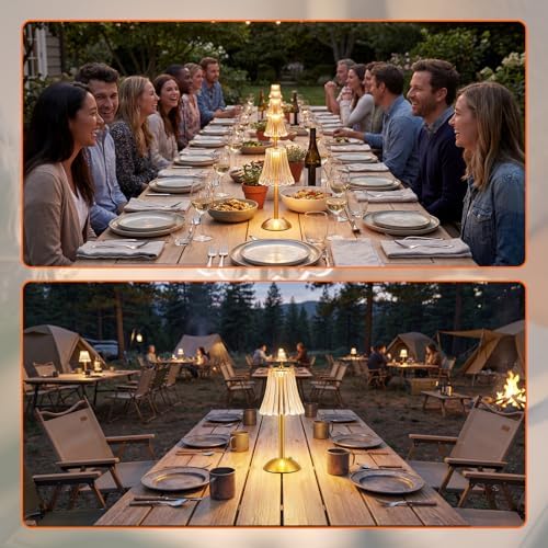 Liliful 30 Pcs Cordless Table Lamp LED Touch, Gold, Rose Style - Image 6