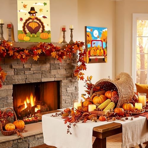 Sherr 12 Pcs Pre Drawn Canvas for Adults,Autumn Harvest,8 x 10 Inch - Image 6