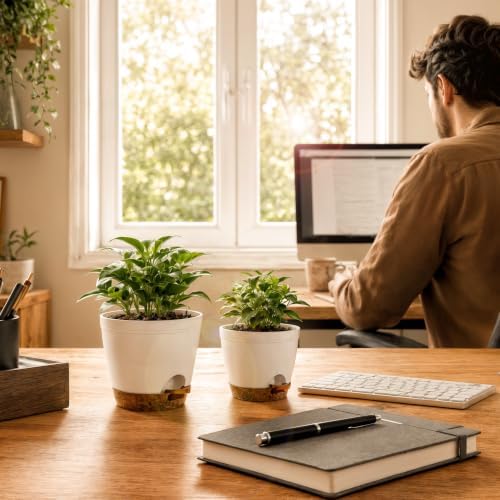 Utopia Home Self Watering Pots for Indoor Plants 6.8"/6.4"/5.9"/5.5"/4.9", Planters for Indoor Plants, Multi-Size Flowerpot, Set of 10 Plant Pots with Drainage & Reservoir (White) - Image 7