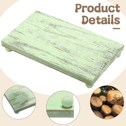 Amyhill Wood Pedestal Stand Riser Decor,Classic,Green,12 X 7 Inch - Image 3