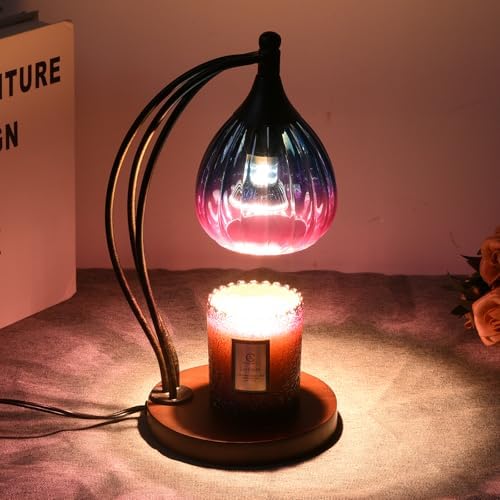 Candle Warmer Lamp with Timer Dimmer - Electric Candle Warmer Light Wax Warmer for Jar Candles - Candle Lamp Warmer Unique Gifts for Women Mom House Warming Gifts New Home Decor Blue Purple Gradient - Image 5