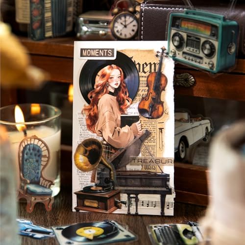 Alideco 120pcs Scrapbook Stickers Vintage Items Cars Musical Instruments Scrapbooking Junk Journal Crafts Embelishment Decoration Stickers (shijiliusheng) - Image 5