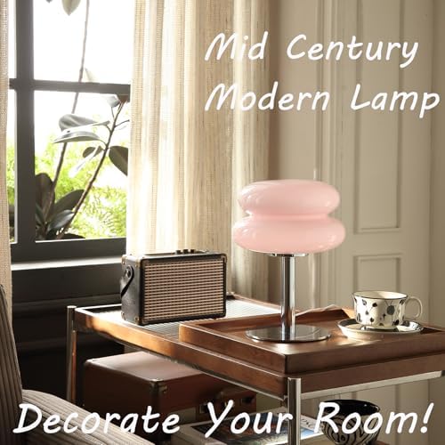Glivpny Mushroom Lamp Table Lamp, Mid Century Modern Table Lamps (Pink) - Image 2