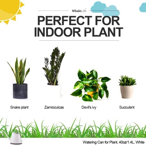 Small Indoor Plant Watering Can Long Spout 1.4L White - Image 7