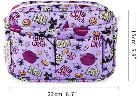 Multiple Pockets Portfolio Organizer with Zipper,Makeup Bag Pencil Pouch - Image 2
