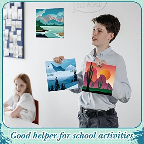 Sherr 12 Pcs Pre Drawn Canvas for Adults, Landscape, 8 x 8 Inch - Image 6