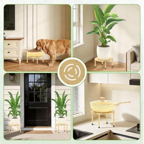 iDavosic.ly 5-Pack Metal Plant Stands for Indoor Outdoor, 10'' Small Gold - Image 6