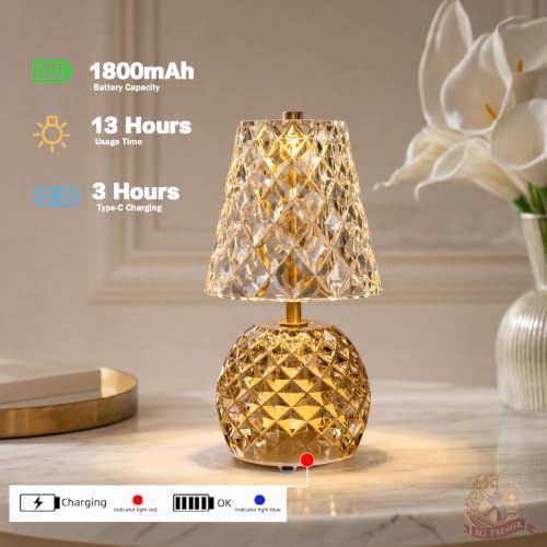 MJ PREMIER Rechargeable Table Lamp Cordless Mushroom Lamp with Timer Brown - Image 6