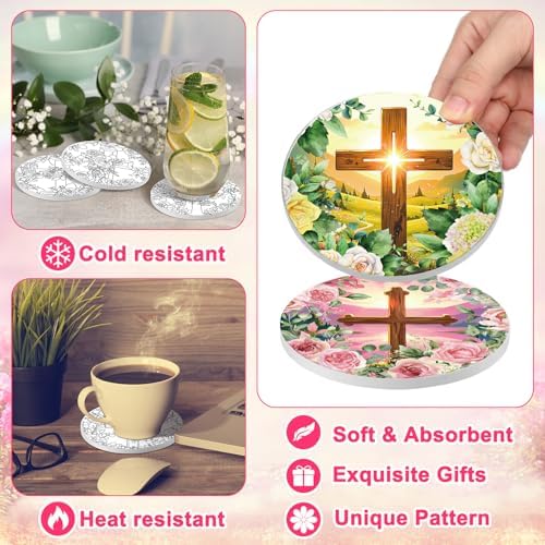 Potchen 12 Pcs Color Your Own Coaster DIY Kits,Cross - Image 3