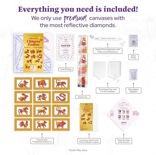 DIAMOND ART CLUB Mini Dazzles- Chinese Zodiac Diamond Art Kits for Adults - Image 3