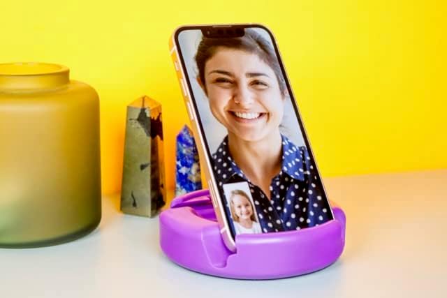 GoDonut – Phone Stand Original – Cell Phone Holder + Tablet Stand Desk Organizer – Compatible with Tablet, iPhone 17 16 15 14 Pro Max, Android & Most Smartphones - Blue
