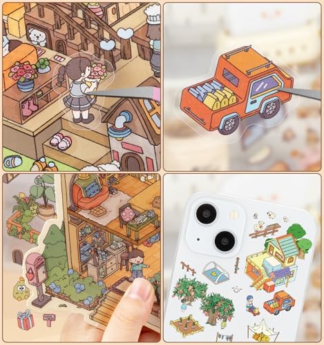 6 Sets DIY 3D House Stickers Fun DIY Stickers Scene Sticker Book - Image 2