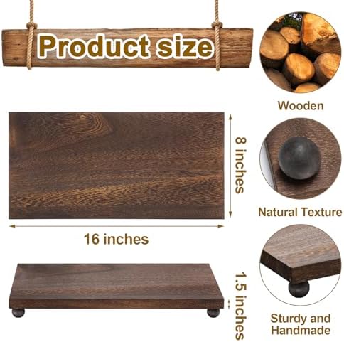 Amyhill Wood Pedestal Stand Riser Decor,Classic,Dark Brown,16 X 8 Inch - Image 2