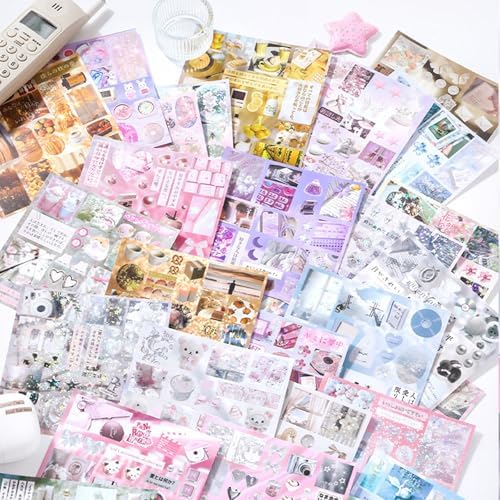 Dreamcore Japanese Sticker Book: 700+ Die-Cut Glossy & Matte Stickers - 30 Sheets for Journaling, Scrapbooking, Planners, Junk Journals-Prayer Board Supplies-Vision Board Supplies - Image 4