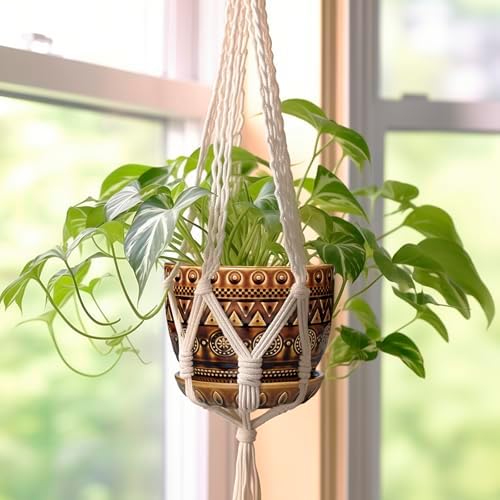 G EPGardening Ceramic Pot for Plants 5.5 Inch - Ceramic Plant Pot with Drainage Hole and Saucer, Boho Round Planter for Indoor Outdoor Plants, Plant Lover Gifts, Office Garden House Decor, Brown - Image 6