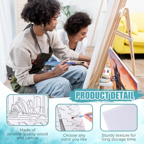 Sherr 96 Pcs 12 Set Pre Drawn Canvas Painting Kits, City - Image 6
