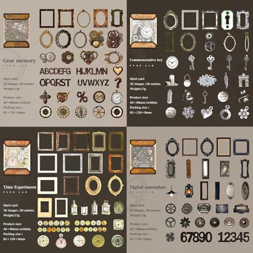 Vilikya 120pcs Steampunk Junk Journal Supplies, Small Vintage Scrapbook Materials Paper for Journaling Kit, Scrapbooking Ephemera, Punk Collage Cards for Dark Academia Home Room Decor - Image 2