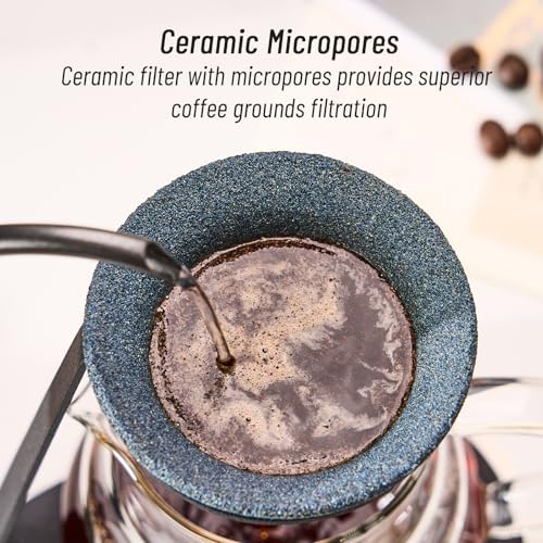 Baalaka Ceramic Pour Over Coffee Dripper Set with Stand for 1 Cup Brewing - Image 6