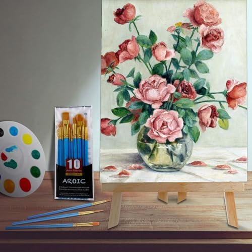 144 PCS Professional Painting Set, 12 PCS Wood Easels,12 Pack 120 Brushes - Image 6