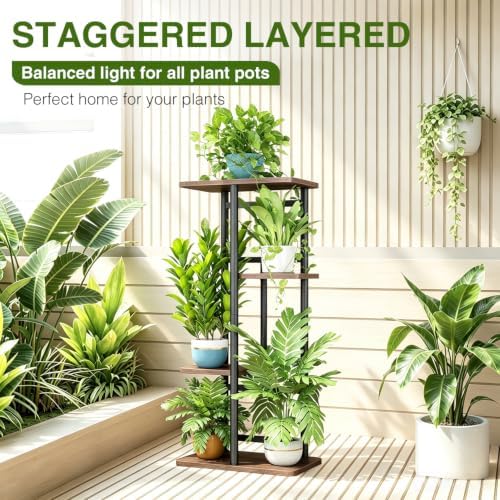 LINZINAR Plant Stand Indoor 4 Tier Metal Corner Tall Flower Shelf - Image 4