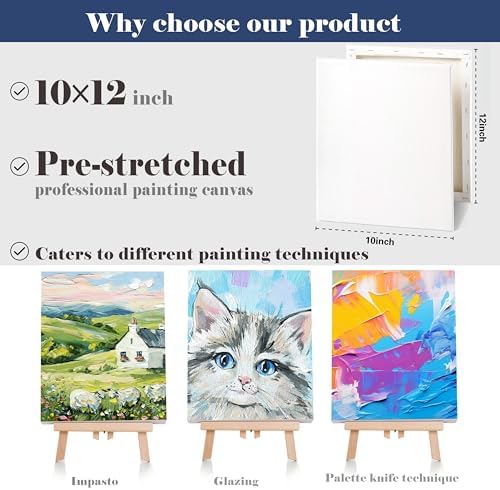 2-Pack 10''x12'' Sip and Paint Kit for Adults (with Easel), Date Night Painting Kits for Adults, Couples, Beginners, and Painting Parties | Ideal for Art Lovers and Creative Fun - Image 2