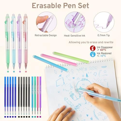 DazSpirit 62PCS Aesthetic Stationery Set with Foldable Pencil Case, Purple - Image 4