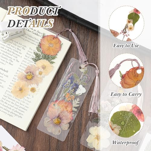 Fuyoooo 376 Pcs Pressed Flower Bookmark Kit,Retro Color,2 x 6 Inch - Image 3