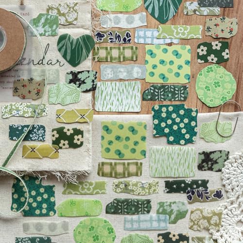 300 Pcs Vintage Washi&Fabric-Patterned Stickers Kit Junk Journal Supplies - Image 2