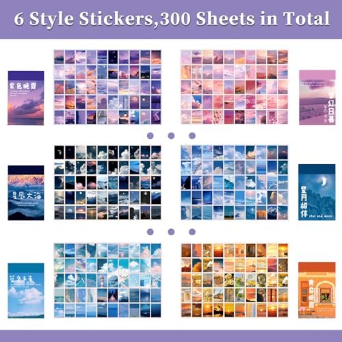 600 Pieces Washi Sticker Set, 12 Set Scrapbooking Diary Planner Album Diary Notebook, Scrapbooking Sticker Journaling Supplies for DIY Arts and Crafts Card Making Laptop Decoration - Image 3