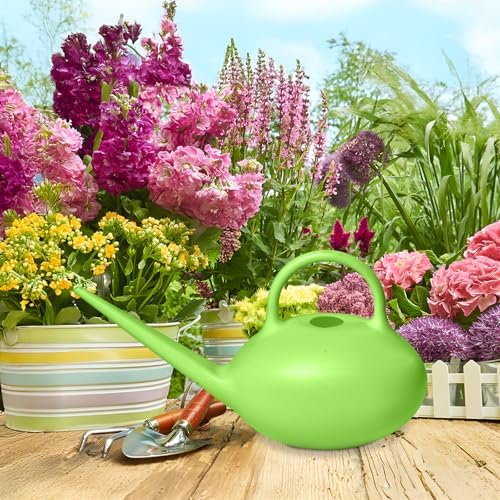 ZXJ Small Plastic Watering Can - 1/4 Gallon - for Home Plant Garden - Green - Image 4