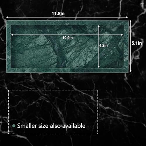 Natural Marble Vanity Tray, Stone Organizer for Bathroom & Kitchen - Image 2