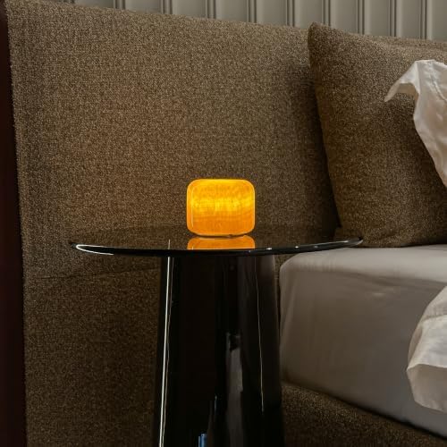 Marmor Marble Lamp Night Light Pat Lamp Touch Bedside Table Lamp for Bedroom Type-C Rechargeable Small Desk Bedside Small Lamps Eye Caring Dimmable LED Ambient Lamp （Golden Jade） - Image 6