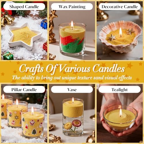 Sukh 15oz Sand Candles with Wicks - Colored Candle Sand Refillable Wax - Image 2