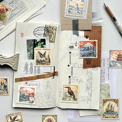 Vintage Scrapbook Stickers Set, Retro Stickers for Bullet Journal, Antique Looking Sticker for Junk Journal Collage Album (Memory Stamp 100pcs) - Image 4