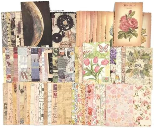 Alideco 180pcs Vintage Floral Lace Collage Scrapbooking Paper for Adults Journaling Supplies, Decorative Paper for Junk Journals (siniansuibi) by Alideco