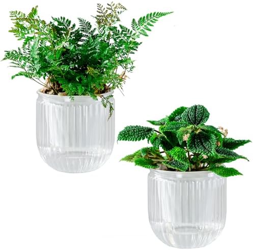 Melphoe Self Watering Pots for Indoor Plants Planter, 4.3 Inch 2 Pack Planters Self Watering Plant Pots for Flower, Houseplants, Succulent, African Violets and Cactus with Drainage by Melphoe