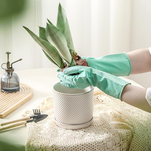 5.8 Inch Ceramic Plant Pot with Drainage Hole & Separate Saucer - Image 4