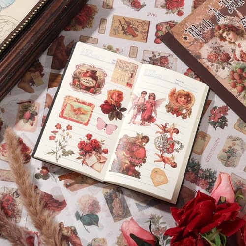 Vintage Ephemera Sticker Book 480 Pre Cut Washi Stickers for Journaling Junk Journal Sticker Book Scrapbooking Supplies Bullet Journal Supplies - Image 4