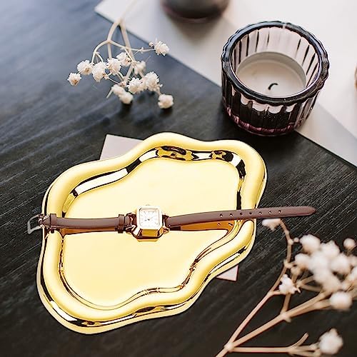 Ceramic Jewelry Dish, Jewelry Tray Trinket Dish, Gold Cloud Trinket Tray - Image 7