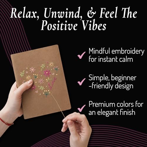 Unwynd Notebook Embroidery Kit Floral for Adults, Beginners, Cross Stitch - Image 5