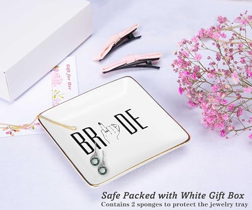 NZY Funny Engagement Gift for Bride,Newly Engaged Gift for Woman,Future Mrs,Bride to Be-Bridal Shower Gifts-Bachelorette Party Present for Women-Wedding-Ceramic Jewelry Tray Trinket Holder Ring Dish - Image 2