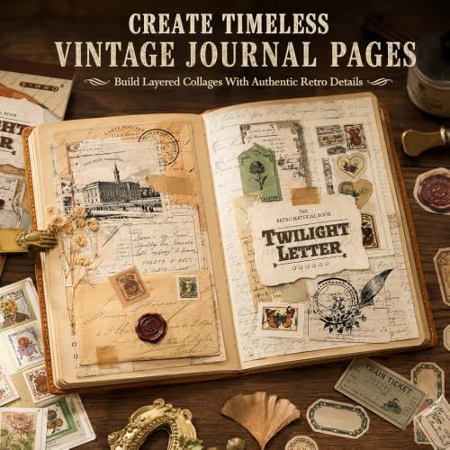 4 Pack Vintage Ephemera Sticker Books, 60 Sheets for Junk Journal Crafts - Image 2