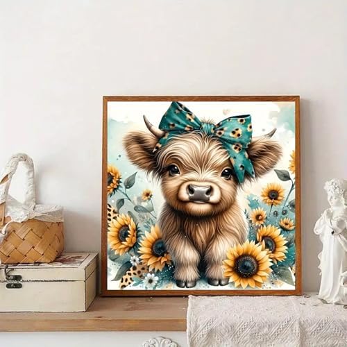 Diamond Art Painting Kits for Adults, Cow 5D Diamond Painting Dots Art Kits - Image 3