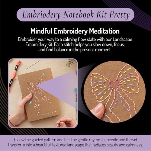 Unwynd Notebook Embroidery Kits Pretty for Adults, Beginners, Cross-Stitch - Image 6