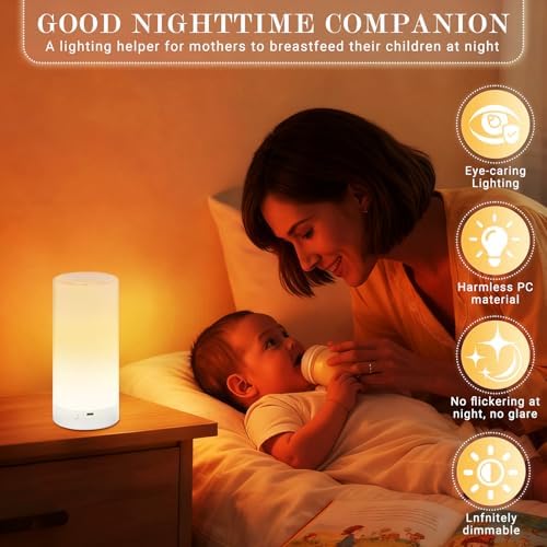 UNIFUN Night Light Touch Control RGB Rechargeable Bedside Lamp Dimmable - Image 4