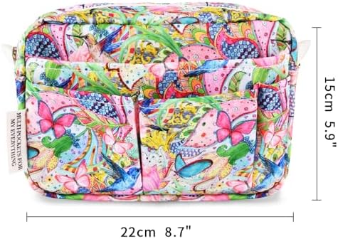 Multiple Pockets Portfolio Organizer with Zipper,Makeup Bag Pencil Pouch - Image 2