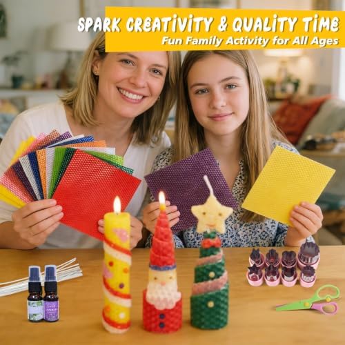 Beeswax Candle Making Kit for Kids, DIY 100% Pure Colorful Beeswax Sheets - Image 3